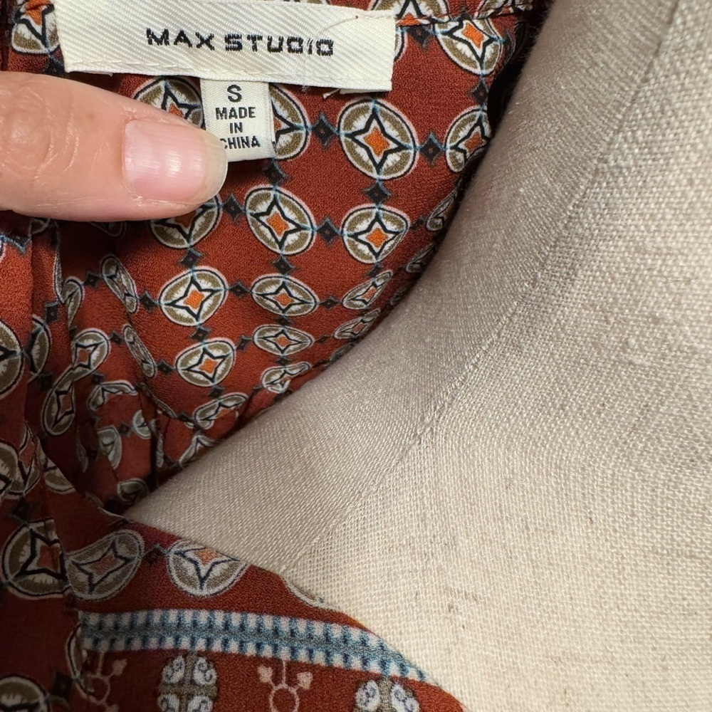 Max Studio Printed Button Down Blouse - image 5